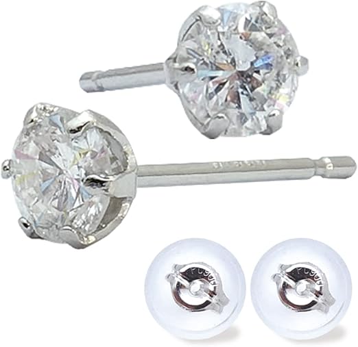 Amazon | 【鑑定書付き】天然 ダイヤモンド ピアス 計0.6ct D